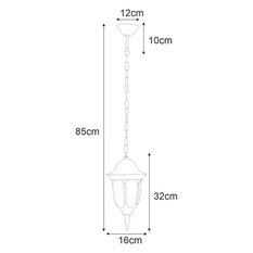 Lampa ogrodowa wisząca K-5007H/N VASCO 16x90x16 cm do ogrodu czarny - Miniaturka zdjęcia nr 2