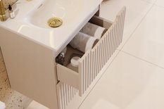 Szafka łazienkowa NOVA 50 cm z umywalką wisząca ryflowane szuflady kaszmir - Miniaturka zdjęcia nr 11