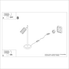 Lampa biurkowa Karbon 43x19.5x14.5cm do sypialni salonu biała - Miniaturka zdjęcia nr 9