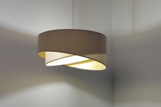 Lampa 45 cm do sypialni salonu wisząca asymetryczna beżowo biała - Miniaturka zdjęcia nr 6