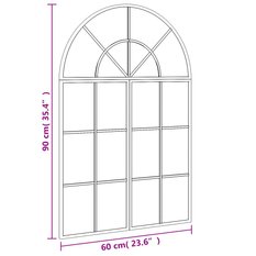 Lustro 60x90 cm ścienne zakończone łukiem żelazo czarne - Miniaturka zdjęcia nr 7