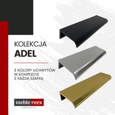 Zestaw mebli łazienkowych 60 cm ADEL BLACK z umywalką SKY i lustrem syfon + słupek czarny - Miniaturka zdjęcia nr 10