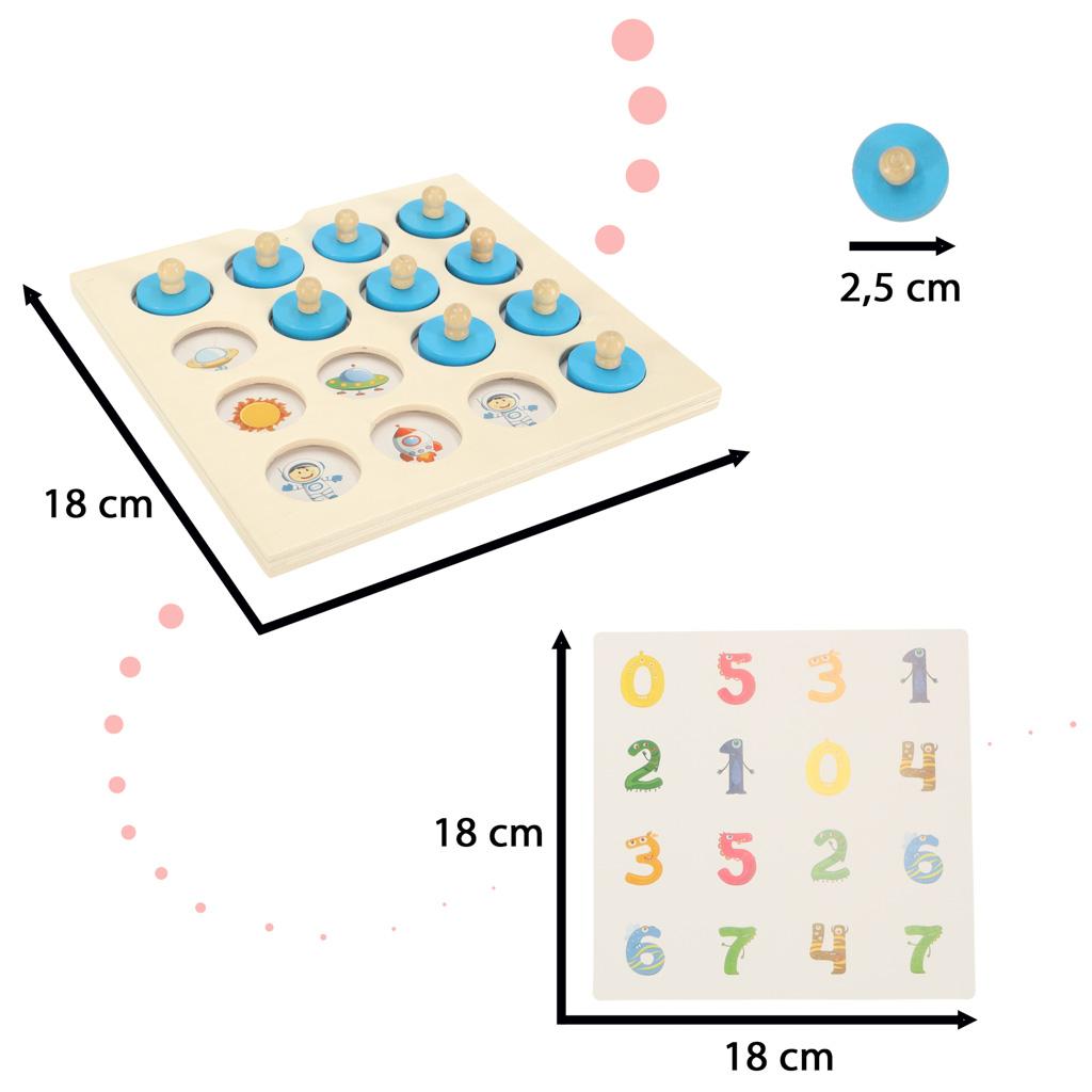 Gra planszowa memory montessori zestaw puzzle drewniane 4 karty nr. 4