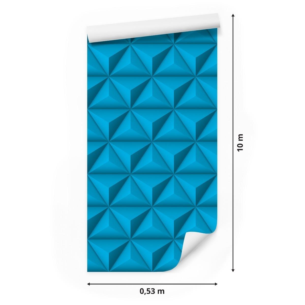 Tapeta Nowoczesne Niebieskie TRÓJKĄTY Piramidy 3D  nr. 2