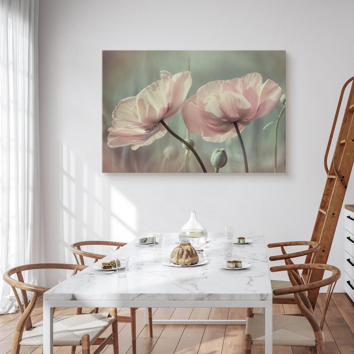 Obraz Na Płótnie Delikatne Kwiaty Pastelowe Tulipany 40x30 Natura nr. 4