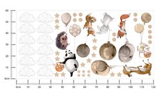 Naklejki Dla Dzieci Dzikie Zwierzątka Chmury 120x60 Balony ZESTAW - Miniaturka zdjęcia nr 2