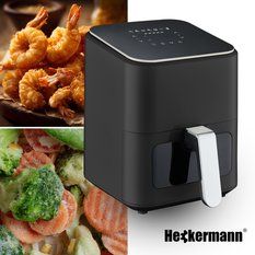 Frytkownica beztłuszczowa Air Fryer 4L Heckermann® RA510D Srebrna - Miniaturka zdjęcia nr 8