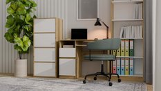 Komoda ALMA 119x50x40 cm do przedpokoju front biel korpus dąb artisan - Miniaturka zdjęcia nr 4