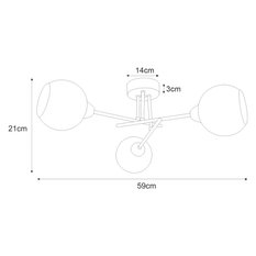 Lampa sufitowa K-JSL-1302/3 FONS 59x21x59 cm do salonu lub pokoju chrom - Miniaturka zdjęcia nr 2