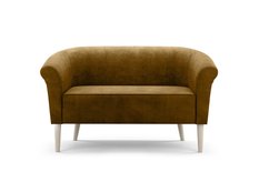 Sofa ESPERO 136x57x70 cm dwuosobowa w stylu skandynawskim welur zielona do salonu - Miniaturka zdjęcia nr 3