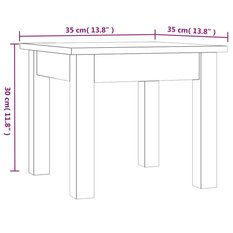 Stolik kawowy 35x35x30 cm z litego drewna sosnowego biały do salonu - Miniaturka zdjęcia nr 7