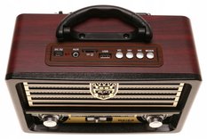 Radio przenośne  23 x 11,5 x 16 cm RETRO z funkcją bluetooth   USB brązowe - Miniaturka zdjęcia nr 5