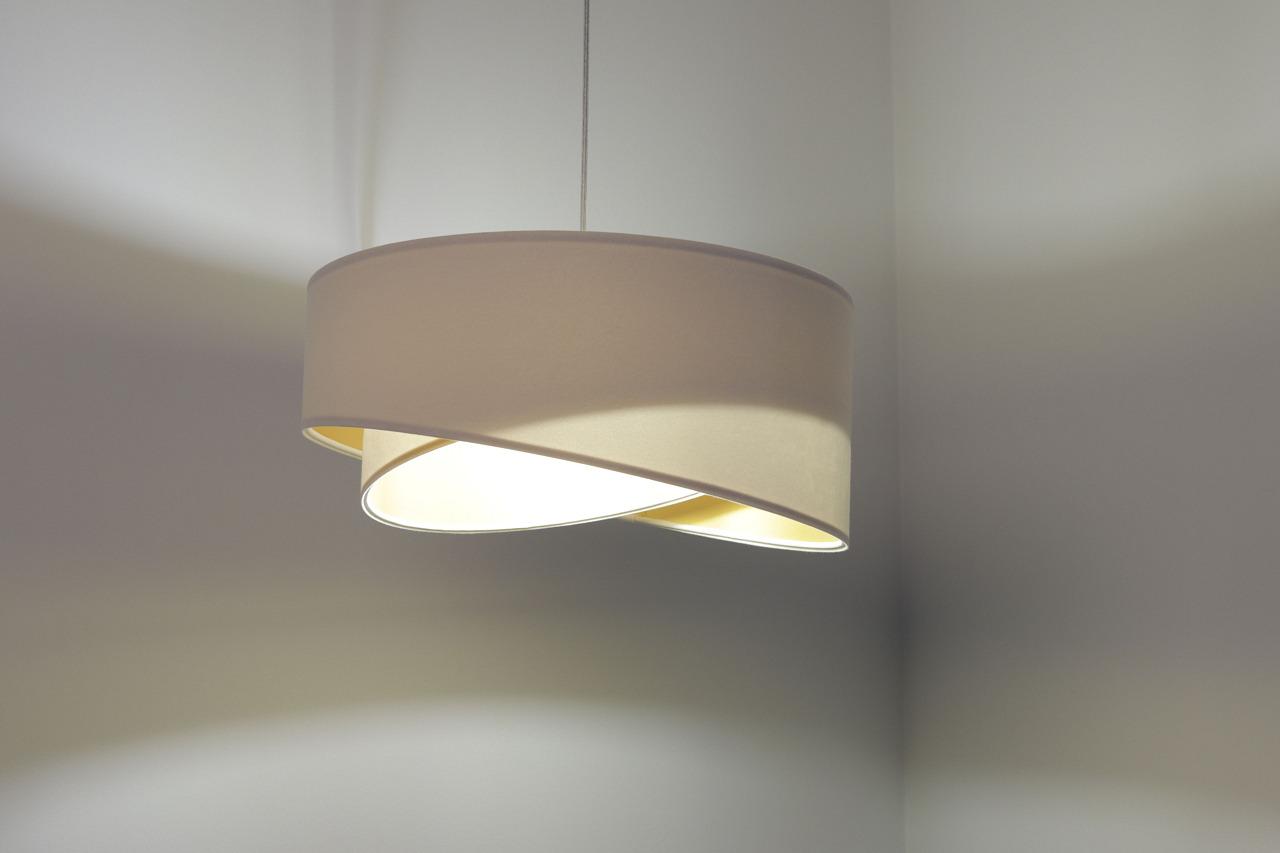 Lampa 45 cm do sypialni salonu wisząca asymetryczna biało-złota kremowy nr. 7