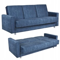 Wersalka ALICJA 212x100 cm niebieska rozkładana kanapa z pojemnikiem tapczan do salonu AURA