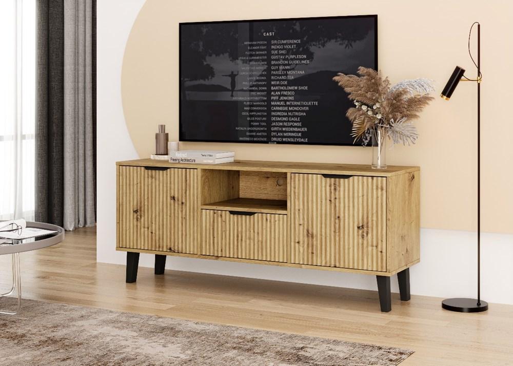 Szafka RTV Scandi 58x140x39 cm do salonu dąb artisan nr. 2