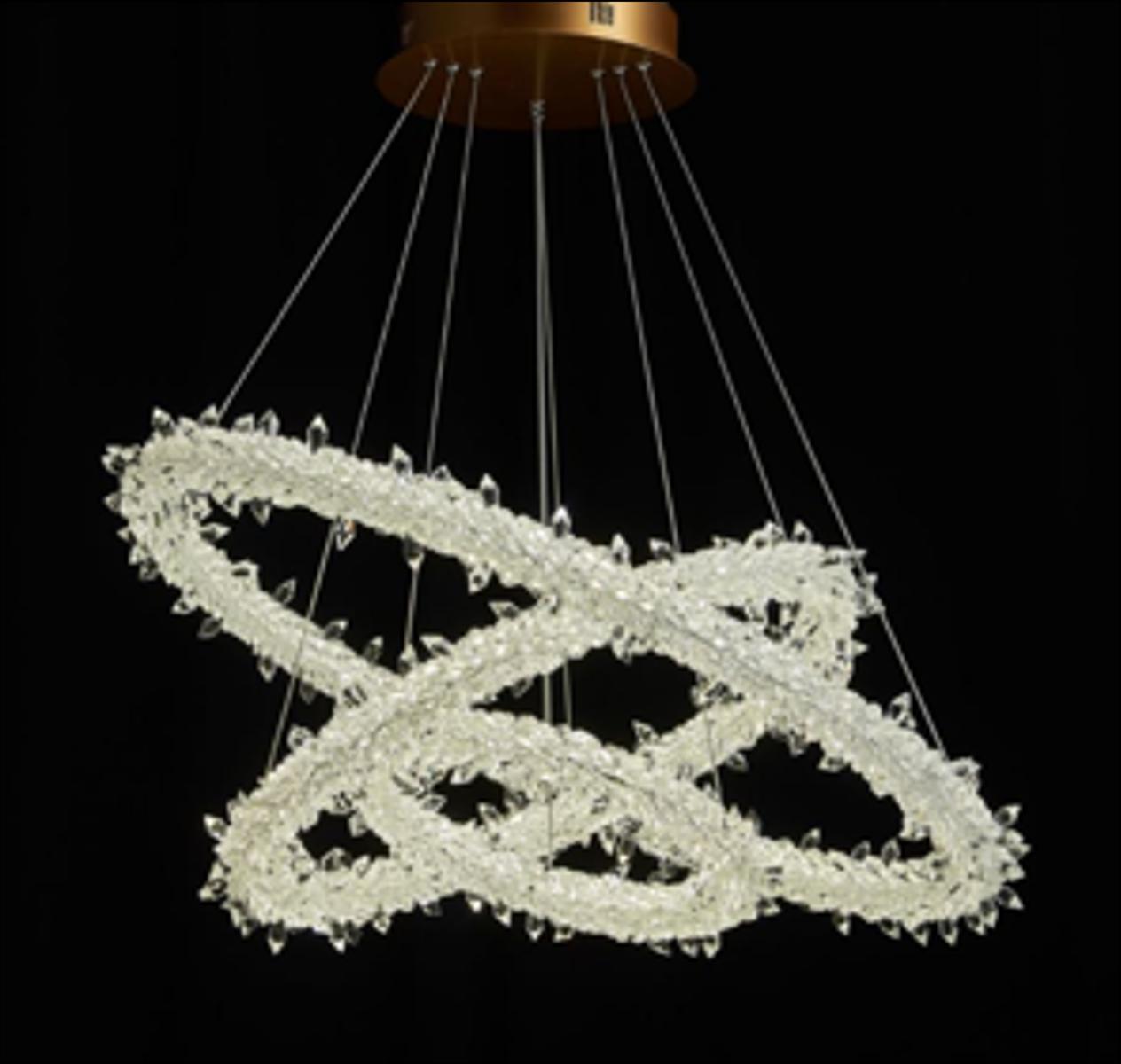 Icicles 80 - potrójny żyrandol kryształowy LED pierścienie ring 80cm