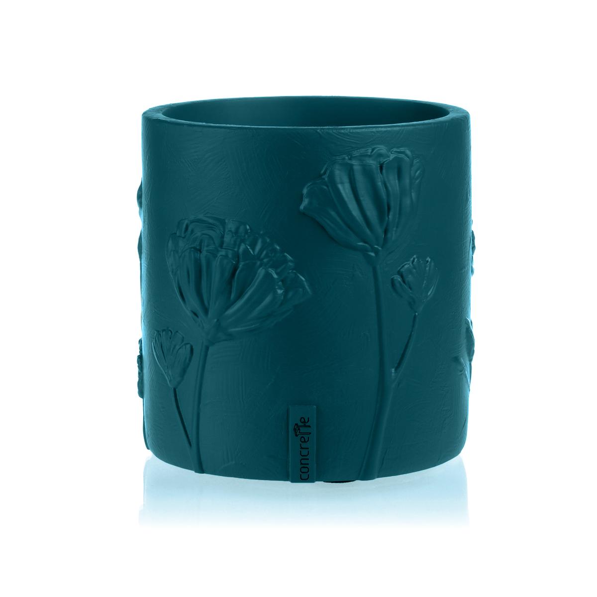 Donica Flower Deco Dark Turquoise Poli 13 cm