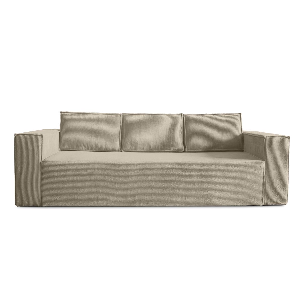 Kanapa funkcją spania Verona bonell 248x96x93 cm wraz z pojemnikiem, sprężyny bonell sztruks beżowy do salonu nr. 4