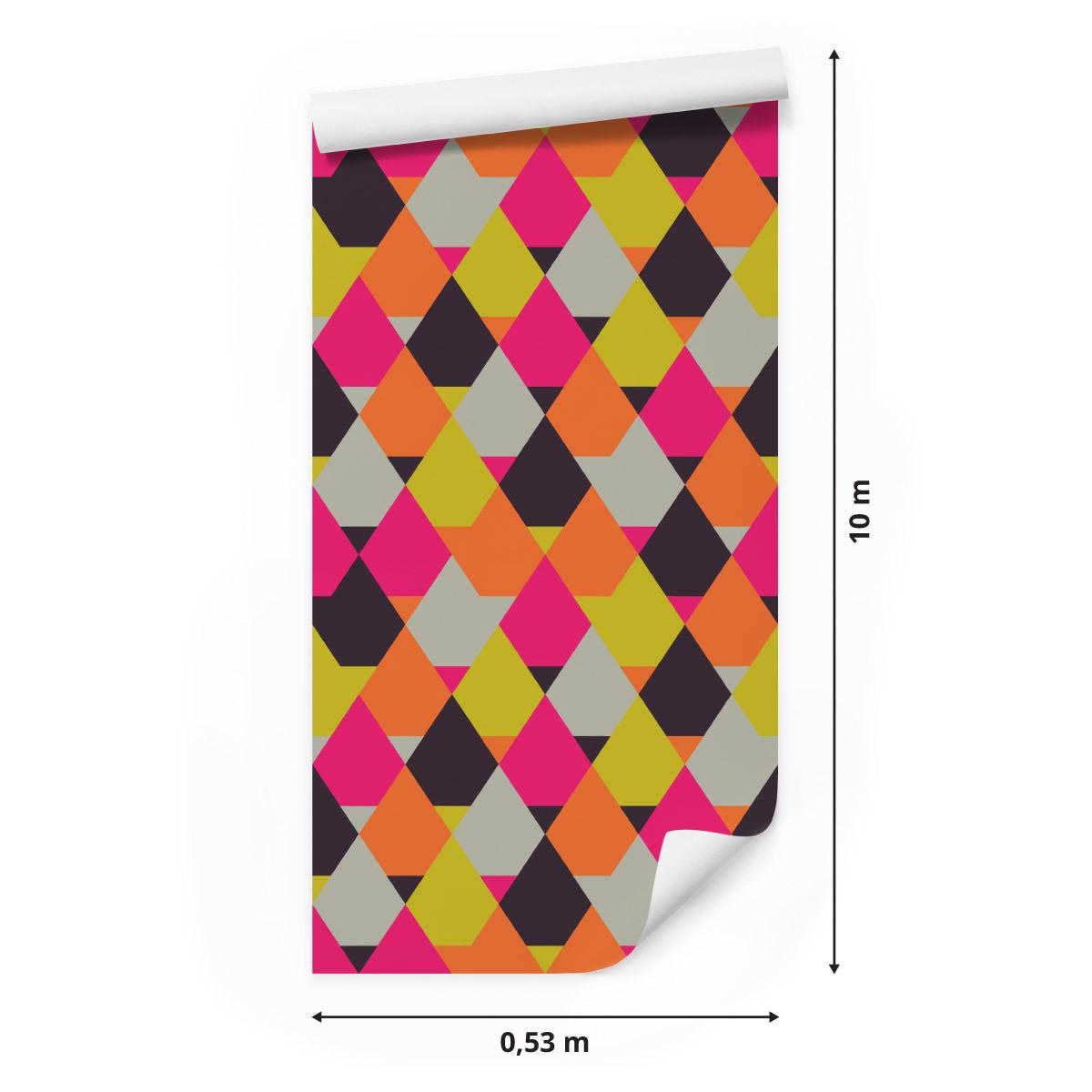 Tapeta geometryczna - kolorowe romby, styl nowoczesny nr. 2