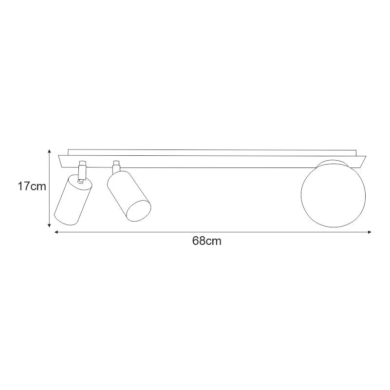 Lampa sufitowa K-4135 ALBIO 68x17x14 cm do salonu lub pokoju czarny/biały matowy nr. 5