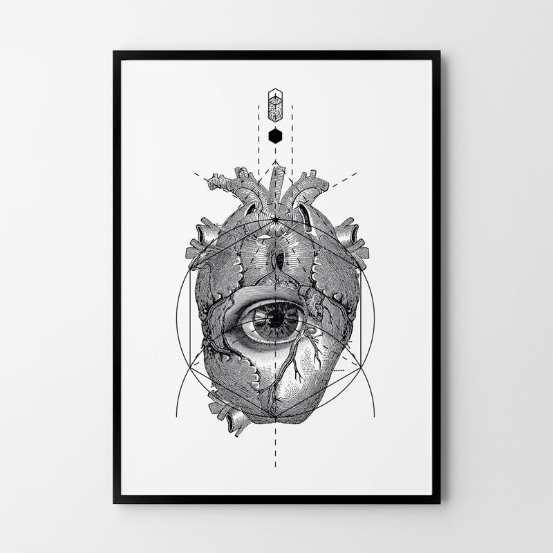 Plakat anatomia serca 50x70 cm dekoracja ścienna bez ram 