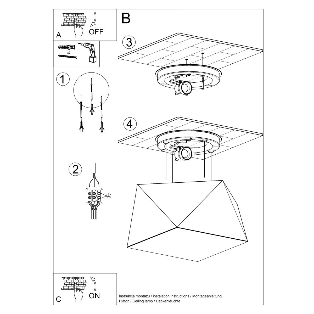 Plafon HEXA 25 biały 15x25x25cm E27 nowoczesna lampa do salonu nr. 5