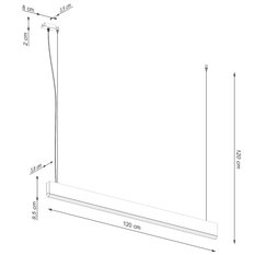 Lampa wisząca LYKKE 120 LED 3000K 150x3.5x120cm nowoczesna LED do salonu - Miniaturka zdjęcia nr 7