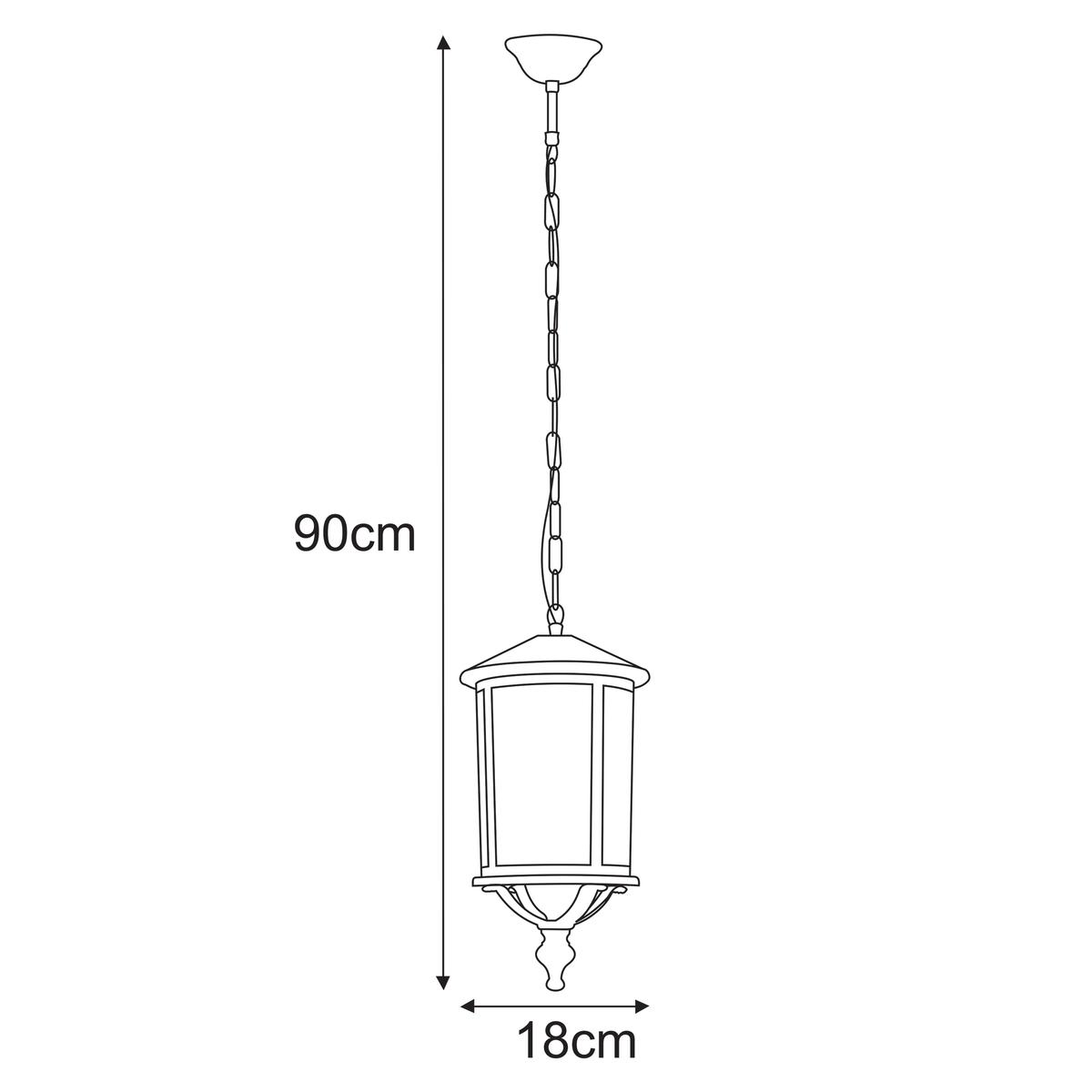 Lampa ogrodowa wisząca K-8216 CHICAGO 18x90x18 cm do ogrodu czarny nr. 5