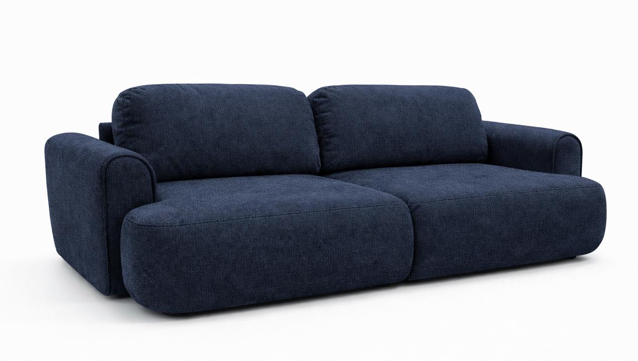 Kanapa z funkcją spania ITALY 250x100x82 cm trzyosobowa sofa rozkładana tkanina FLOW ciemnoniebieska nr. 1
