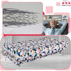 Wersalka SARA PRINT 200x95 cm geometryczna rozkładana kanapa z pojemnikiem sofa do salonu Geometry - Miniaturka zdjęcia nr 5