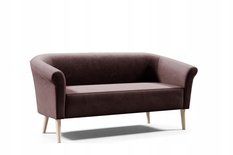 Sofa ESPERO 176x57x70 cm trzyosobowa  w stylu skandynawskim welur brązowa do salonu