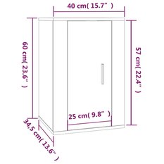 Zestaw szafek RTV 57x34,5x40 cm 3szt z drzwiczkami i półkami szary do salonu - Miniaturka zdjęcia nr 12