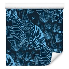 Tapeta – abstrakcyjne Tygrysy i rośliny 