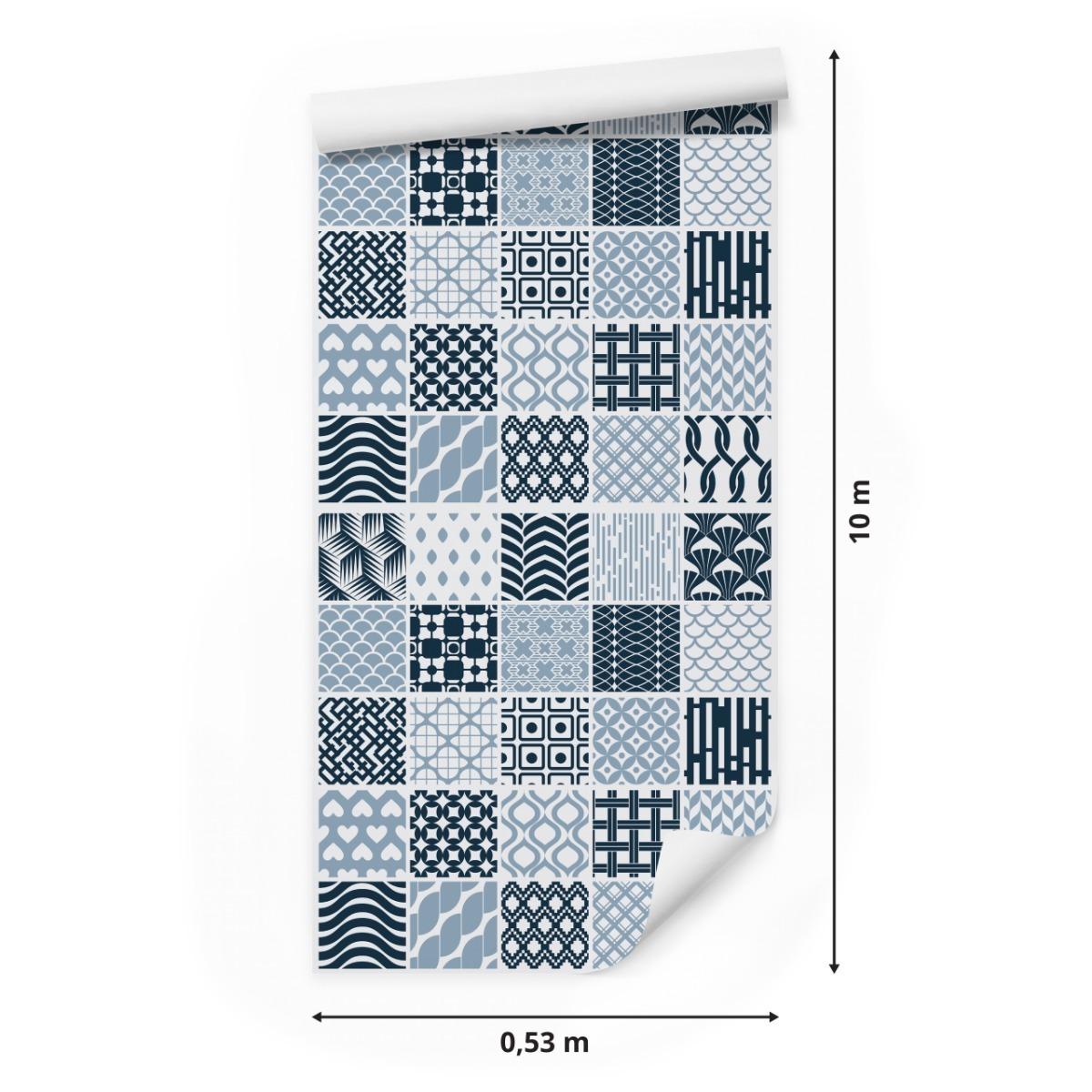 Tapeta Wzór MOZAIKI Geometrycznej Imitacja Płytek 53x1000  nr. 2