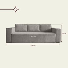 Kanapa rozkładana Verona 248x52x93 cm wersalka z funkcją spania i pojemnikiem sprężyny bonell sztruks szary do salonu - Miniaturka zdjęcia nr 7