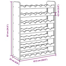  Stojak na wino 67,5x25x87 cm lite drewno sosnowe 42 butelki do salonu - Miniaturka zdjęcia nr 9