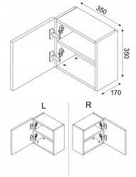 Szafka łazienkowa LUXOR 35 cm wisząca drzwi front MDF 3D kwadratowa dąb czarna do łazienki  - Miniaturka zdjęcia nr 3