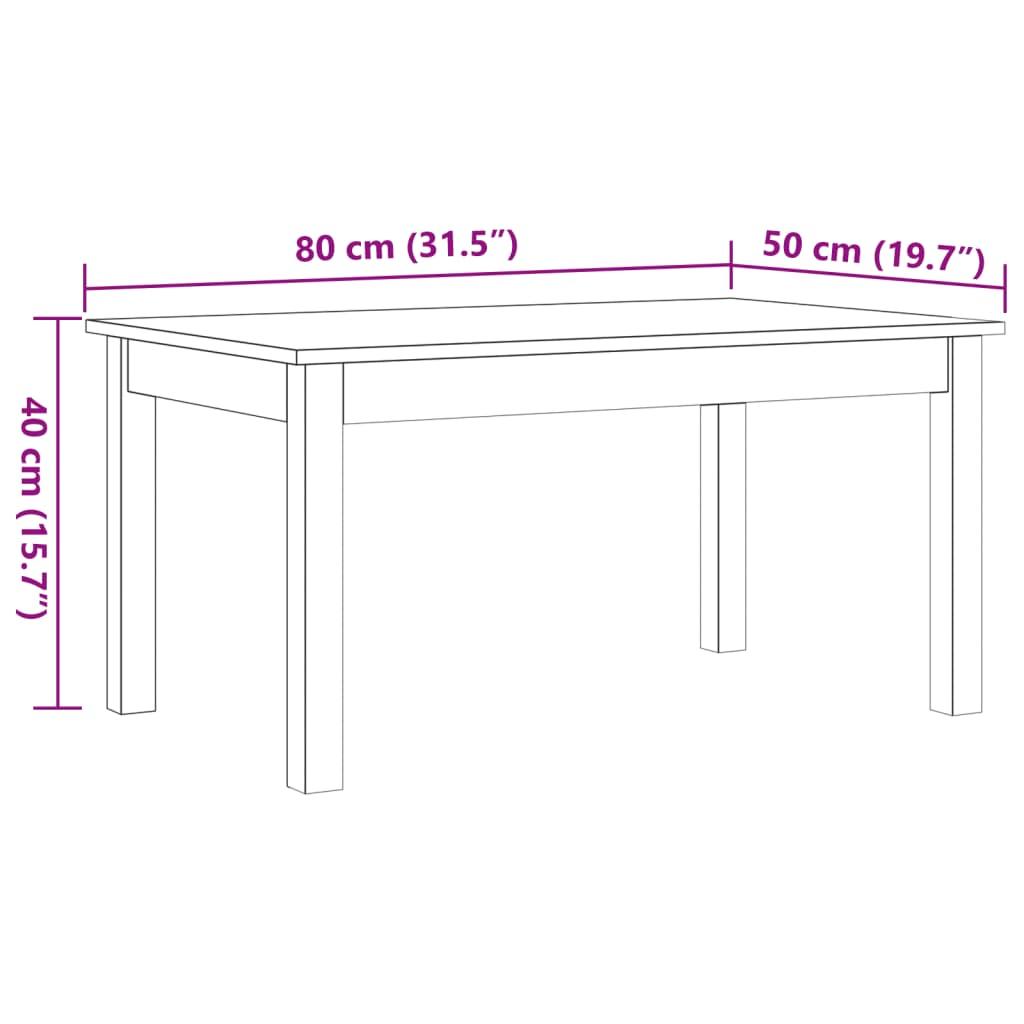 Stolik kawowy 80x50x40 cm z litego drewna sosnowego woskowy brąz do salonu nr. 9