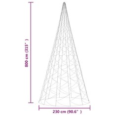 Choinka do montażu na maszcie, 3000 niebieskich LED, 800 cm - Miniaturka zdjęcia nr 11