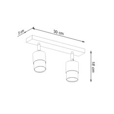 Plafon NERO 2 czarny/złoty 18x5x30cm nowoczesna lampa GU10 do salonu  - Miniaturka zdjęcia nr 4