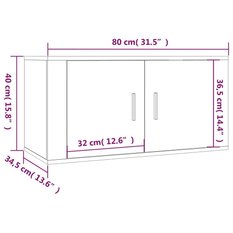 Zestaw szafek RTV 80x34,5x40 cm 3 szt przydymiony dąb do salonu - Miniaturka zdjęcia nr 8