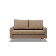 Sofa Elma 200x90x90 cm 2-osobowa skandynawska rozkładana z pojemnikiem na nóżkach do salonu beżowa - Miniaturka zdjęcia nr 3