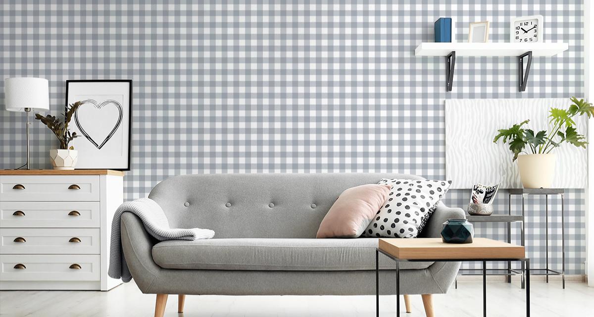 Tapeta Szaro-Biała KRATKA Minimalistyczny Wzór 53x1000  nr. 4