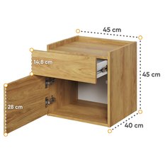 Szafka nocna Teen Flex 45 cm do sypialni hikora naturalna  - Miniaturka zdjęcia nr 4