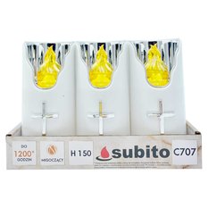 Wkłady do zniczy LED Subito C707 H150 6 sztuk srebrno-żółty - Miniaturka zdjęcia nr 1