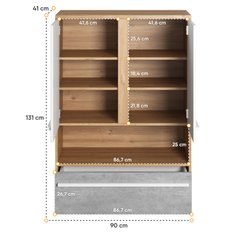 Szafa otwierana Plano 90 cm do sypialni przedpokoju garderoby nash dąb - Miniaturka zdjęcia nr 4