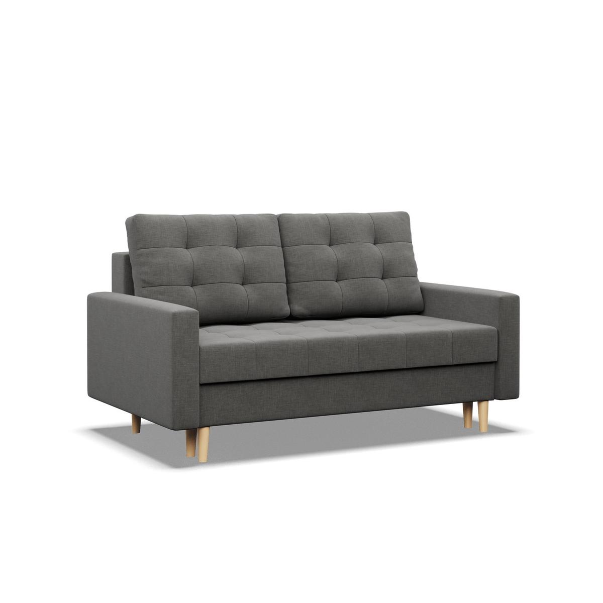 Sofa Elma 152x92x92 cm 2-osobowa skandynawska rozkładana z pojemnikiem sprężyna bonell do salonu jasna szara nr. 1