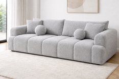 Kanapa rozkładana trzyosobowa Mediolan 250x112x90 cm LOOP sofa z funkcją spania szara - Miniaturka zdjęcia nr 1
