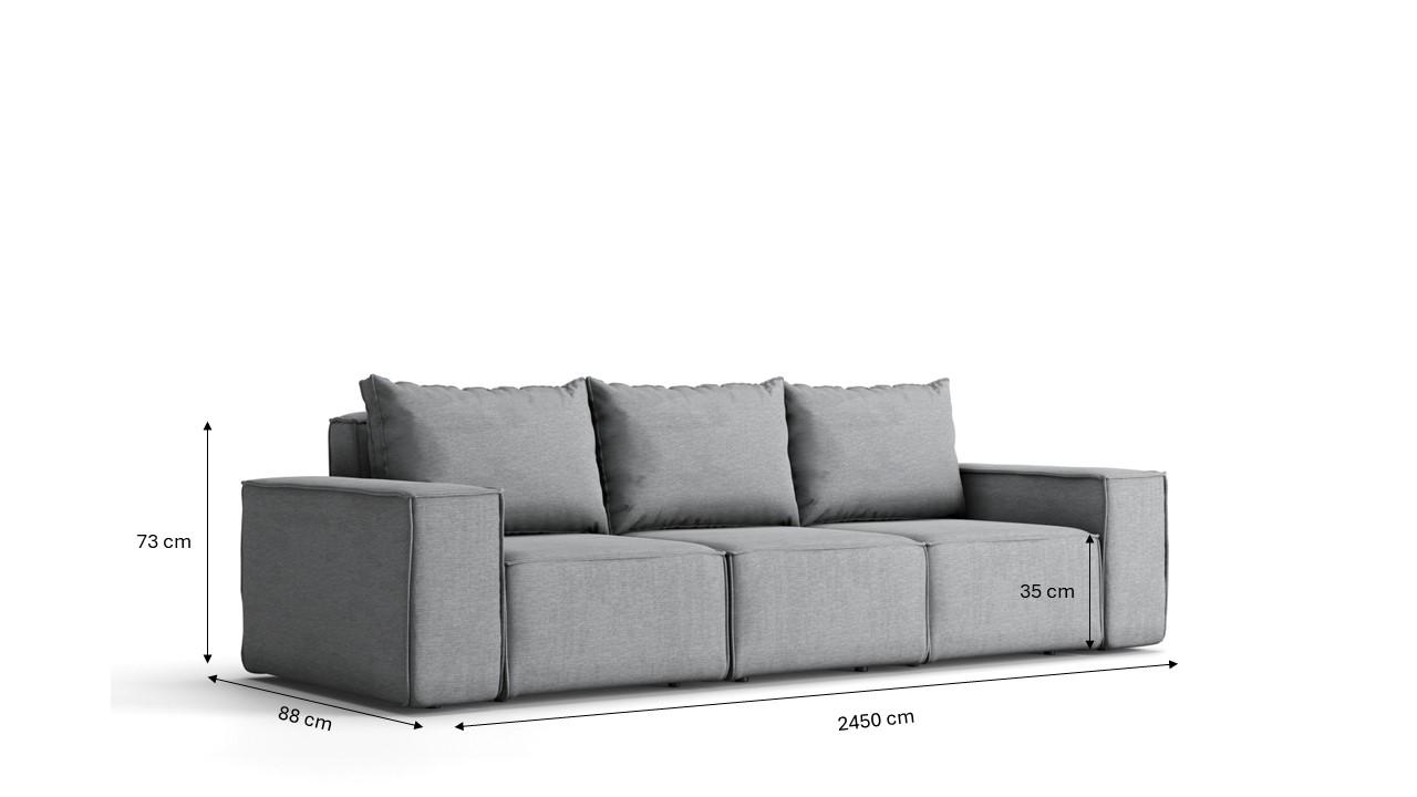 Sofa ogrodowa SONNE 245x88x73 cm 3 - osobowa wodoodporna na taras do ogrodu zielona nr. 4