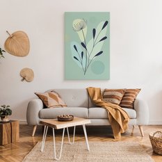 Duży Obraz Do Salonu Kwiaty Liście Natura Styl Boho 50x70cm - Miniaturka zdjęcia nr 3